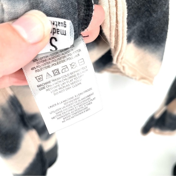 Free People Shiny Slub Radical Tunic Oatmeal Combo Long Sleeve Button Front Top - Picture 9 of 10